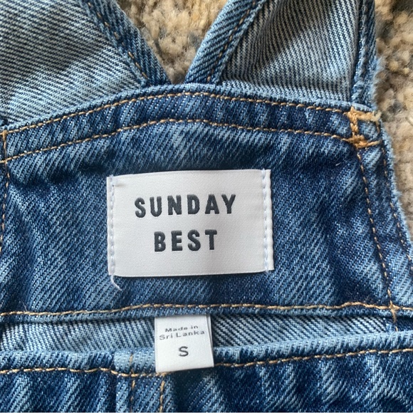 Aritzia Sunday Best Overheard Shortall in 90’s Medium Blue Size Small Like New - Picture 12 of 14